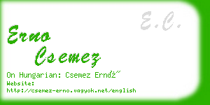 erno csemez business card